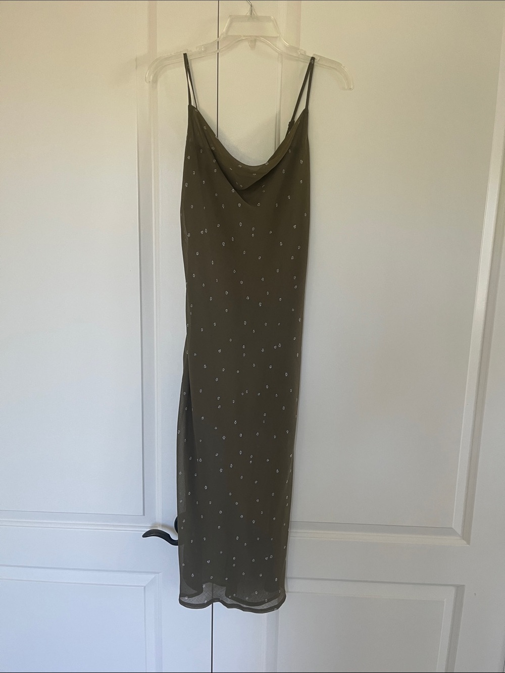 Cotton On Olive Green Cowl-Neck Maxi Slip Dress